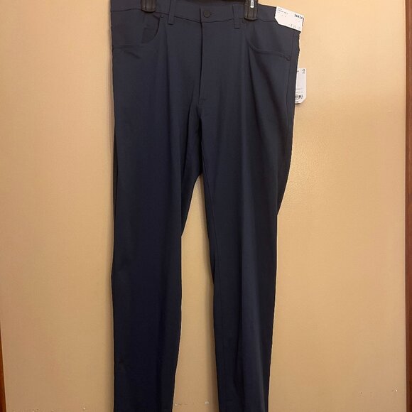 Stylus 5 Pocket Pant Mens Slim Fit Flat Front Pant Size 36x34, Blue - Picture 3 of 7